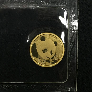 2018 Китайская золотая памятная монета с пандой/слитки Настоящие оригинальные 3g Au.999 24K 50 юаней UNC