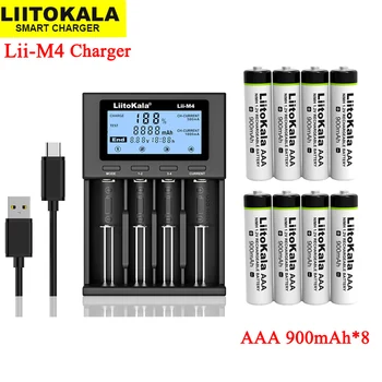 2023 LiitoKala Lii-M4 18650 литий-ионный аккумулятор Смарт-зарядное устройство Тест емкости + liitokala AAA 1,2 В NiMH 900 мАч аккумуляторные батареи