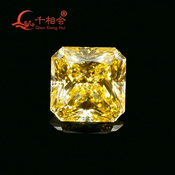 20мм 25мм желтый цвет квадратная форма цена огранки ступенчатая огранка кубический цирконий россыпной камень cz камень