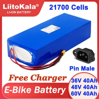 36V 48V 60V 40Ah ebike battery 21700 Литиевая Аккумуляторная батарея 1000w Для Электрического велосипеда, Электрического скутера, Бесплатного Зарядного устройства 42V 54.6V 67.2V