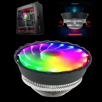 5-цветной светодиодный вентилятор процессора, RGB-подсветка, радиаторный кулер, красочный 20 дБ, немой вентилятор охлаждения для Amd Intel, компьютер воздушного охлаждения, ПК