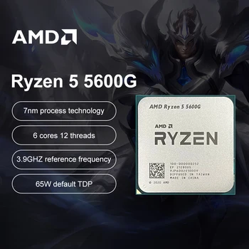 AMD 100% Новый Ryzen 5 5600G R5 5600G 3,9 ГГц 6-ядерный 12-потоковый процессор 7 НМ L3 = 16 М 100-000000252 AM4 для игровой материнской платы
