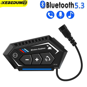Bluetooth 5.3 Шлем Гарнитура Беспроводной Громкой Связи Телефонный Комплект Мотоцикл Водонепроницаемые Наушники MP3 Музыкальный Плеер Динамик для moto