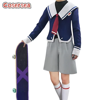 Cosersea Аниме SK8 The Infinity Miya Chinen Косплей Костюм Мужская униформа, футболка с галстуком, Полный комплект одежды