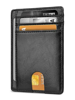 Gebwolf тонкий RFID блокирующий кошелек из искусственной кожи, держатель для кредитных ID-карт, кошелек, чехол для денег для мужчин и женщин