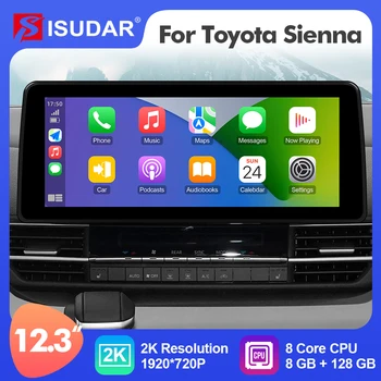 ISUDAR 12,3 Дюймов Android 12 Автомобильный Радиоприемник Для Toyota SIENNA 2021 2022 2023 GPS Авто Мультимедийный Стереоплеер Carplay 4G Net 2 Din
