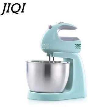 JIQI Чаша из нержавеющей стали объемом 3 л, 5-ступенчатый Кухонный Миксер для приготовления пищи, Взбиватель сливок, яиц, Блендер, Миксер для теста для торта, Машина для приготовления хлеба