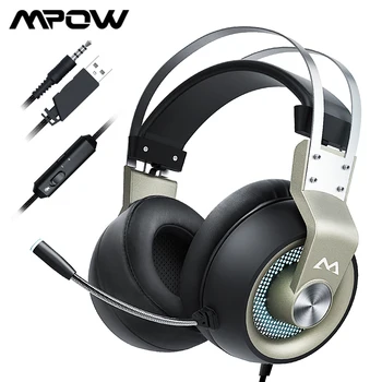 Mpow EG3 Pro Игровая Гарнитура Объемный звук Накладные Наушники с Шумоподавляющим Микрофоном Наушники для iPad PS4 ПК Ноутбук Планшет