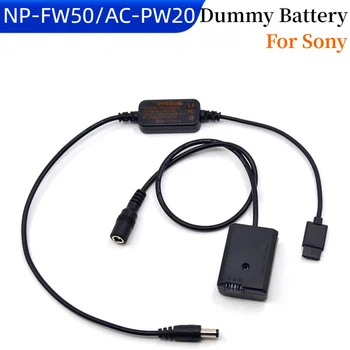 NP FW50 AC-PW20 Фиктивный Аккумулятор + кабель питания постоянного тока для DJI Ronin-S Подходит для камеры Sony A6000 A6300 A6500 A3000 A3500 A7S A7000 ZV-E10