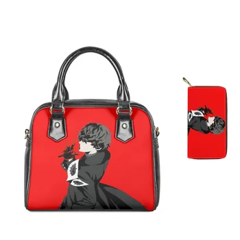 Persona 5 Take Your Heart P5 Женская Кожаная сумка на плечо с принтом, кошелек, Женская Повседневная сумка с верхней ручкой через плечо, 2 шт./компл.