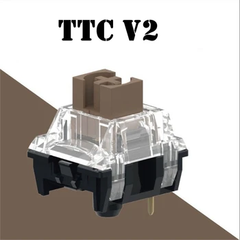 TTC V2 Mute Бесшумный коричневый переключатель клавиатуры Заводская смазка 3 контакта 55g Тактильные переключатели для пользовательских игровых механических клавиатур