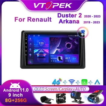 Vtopek 2Din 4G Для Renault Duster HM 2 II 2020-2021 Arkana 1 2019-2021 Автомобильный Радиоприемник Мультимедийный Видеоплеер Навигация GPS Android