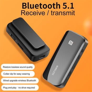 Автомобильный передатчик-приемник Bluetooth 5.1 с функцией громкой связи NFC, автомобильный комплект Bluetooth для автоматической беспроводной передачи звука в формате MP3, стереофоническая передача музыки