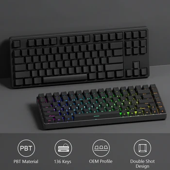 Боковые светящиеся колпачки для клавиш с RGB подсветкой PBT Double Shot Keycaps OEM Профиль для механической клавиатуры Gateron Cherry MX Switch