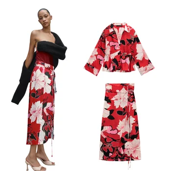 Винтажные топы, Женская Модная одежда 2021 года, Блузка с длинным рукавом и воротником, рубашка с V-образным вырезом, Блузки с цветочным принтом на пуговицах