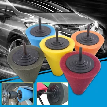 Губка для полировки шин 80 мм, автомобильное колесо, используемое для электродрели, полировочный шарик, набор конусов для полировки ступицы автомобиля, губка для полировки ступицы