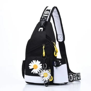 Женская нагрудная сумка, Маленький рюкзак, дорожная сумка через плечо, Модная спортивная сумка, сумка с цветочным рисунком для девочек, сумка для мальчиков, сумка для пары