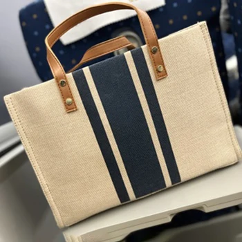 Женский портативный портфель, профессиональная полоса для поездок на работу, простая большая сумка на одно плечо, Холщовая сумка большой емкости, сумки-тоут