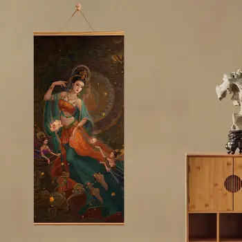 Китайский стиль Бамбуковые Свитки Картины Красота Настенные художественные Плакаты Винтажный Декор комнаты Эстетическая Настенная картина для украшения дома