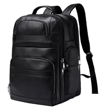Кожаный рюкзак для мужчин, дорожный рюкзак большой емкости для мужчин, деловая компьютерная сумка с USB-зарядкой, рюкзак для дропшиппинга