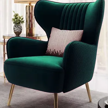 Кресло с подлокотниками, Зеленое, для современной комнаты, Роскошное Кресло с опорой для спинки, Японская Мебель Articulos Para El Hogar, Современная мебель середины века