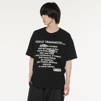 Летняя Мужская футболка 2023 Yohji Yamamoto Y-3 с коротким рукавом, английскими цитатами, Графическим Рисунком, Классический Повседневный хлопковый Топ для пары