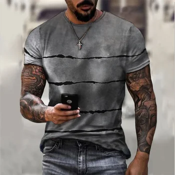 Летняя Хит продаж, Мужская Повседневная футболка, Уличная модная рубашка с короткими рукавами в стиле Харадзюку с 3D принтом, универсальная футболка с круглым вырезом, Новый Топ