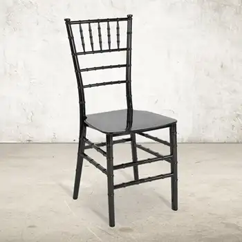 Мебель Flash серии HERCULES, стул Chiavari из черной смолы, штабелируемый