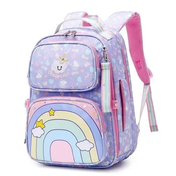Милая школьная сумка для девочек-принцесс для детей, ортопедические водонепроницаемые рюкзаки, вместительная сумка большой емкости, Детская школьная сумка