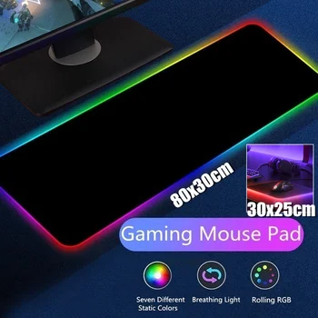 Мягкая резиновая накладка для киберспорта Maus с красочной подсветкой со светодиодной подсветкой, нескользящая резиновая основа, компьютерный ковер, настольный коврик, компьютерные игровые коврики для мыши