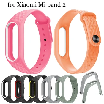 Мягкие ремешки для наручных часов Xiaomi mi band 2, силиконовый браслет, сменный ремешок для Xiaomi mi band 2, регулируемый спортивный ремень