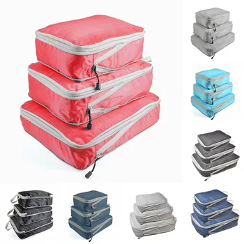 Набор органайзеров для сумок, Сжимаемая компрессионная упаковка из трех частей, Куб для хранения, Складной органайзер, Дорожная сумка, Багаж, Путешествия