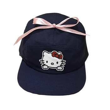 Новая кепка Kawaii Sanrio Hello Kitty, летняя солнцезащитная кепка Y2k с рисунком из мультфильма для женщин и девочек, плоская кепка с защитой от ультрафиолета, спортивная бейсбольная кепка, подарок