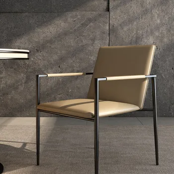 Обеденные стулья с подлокотниками В скандинавском стиле, Современные минималистичные эргономичные стулья со спинкой, мебель для гостиной Sillas De Comedor, Обеденный стол