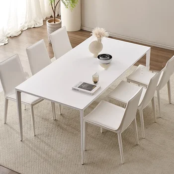 Обеденный стол для завтрака в скандинавском минималистичном Стиле, Водонепроницаемый Роскошный Обеденный Стол, Белый Прямоугольник, Mesas De Jantar, Мебель для дома
