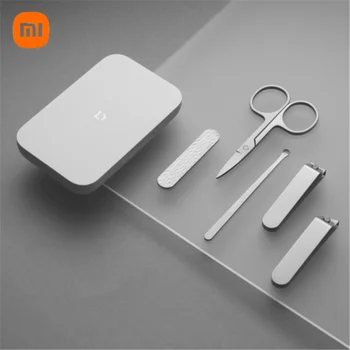 Оригинальный Новый Маникюрный набор Xiaomi Mijia 5 В 1, Портативная Машинка Для Стрижки ногтей с Защитой От Брызг, Магнитная Машинка Для Стрижки Ногтей Из Нержавеющей Стали