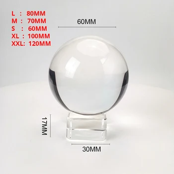 Прозрачный Хрустальный шар 60 мм/70 мм/80 мм/100 мм/120 мм со Свободной подставкой K9 Хрустальный Стеклянный шар для фотосъемки