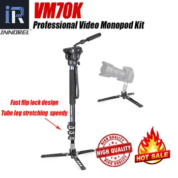Профессиональный Комплект Видеомоноподов INNOREL VM70K с Жидкой Головкой и Съемным Основанием для Штатива для Телескопических Зеркальных Фотокамер Видеокамер