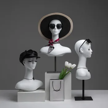 Регулируемая разноцветная женская модель головы манекена с металлической подставкой для показа парика и шляпы
