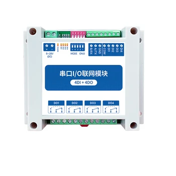 Сетевой модуль ModBus RTU Serial PortIO RS485 4DI + 4DO с 4 Цифровыми выходами MA01-AXCX4040 Для установки на рейку 8 ~ 28 В постоянного тока