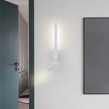 Скандинавский минималистичный настенный светильник с двойными головками, креативные светодиодные лазерные светильники для коридора, Фоновые настенные светильники для спальни, Прикроватные светильники