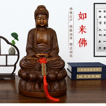 Украшение Будды имитация резьбы по дереву Буддизм Шигарумуни поклонение статуе Будды Амитабхи, используемой для освящения