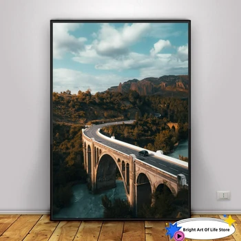 Фотопечать со старым арочным мостом, Плакат о путешествии по Испании, Настенный плакат из Испании для домашнего декора (без рамки)