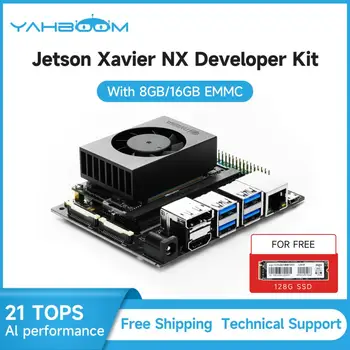 Jetson Xavier NX Developer Kit Версия 16G eMMC с основным модулем Искусственного Интеллекта Программирование на Python с твердотельным накопителем 128G NVMe