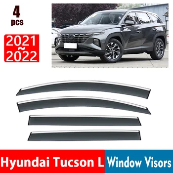 ДЛЯ Hyundai Tucson L 2021-2022 Оконные Козырьки Защита От Дождя Окна Дождевик Дефлектор Тент Щит Вентиляционная Защита Отделка Крышки Козырька