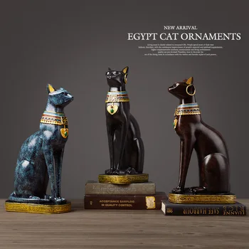 Египетский кот, поделка из смолы, винтажный домашний декор, современная винтажная фигурка богини-Бастера, бога фараона, статуэтка для украшения стола, подарок