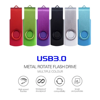 Изготовленный на заказ ЛОГОТИП Высокоскоростной металлический флэш-накопитель USB3.0 128 ГБ 64 ГБ 32 ГБ Высокоскоростной 16 ГБ флэш-памяти USB3.0 Stick Маленький диск с пользовательским логотипом