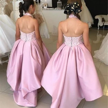 Классические Платья с цветочным узором для девочек Асимметричной длины 2023, Детские платья для свадебной вечеринки с открытой спиной, Платья Принцессы на заказ