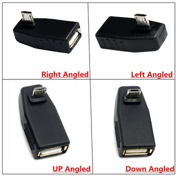 Разъем USB 2.0 A для Micro 5 Pin с углом наклона 90 градусов влево вправо вверх вниз для штекерного адаптера